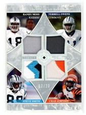 2006 Upper Deck Ultimate Collection Moss Owens Smith Johnson Quad Patch /20