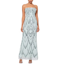 Betsy Adam Sequin-Embellished Draped-Neck Gown 380 Size 8 10A 3070 Blm