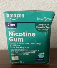 Amazon Basic Care 2mg Nicotine Gum Polacrilex - Arctic Mint 220pc. EXP Feb/2026