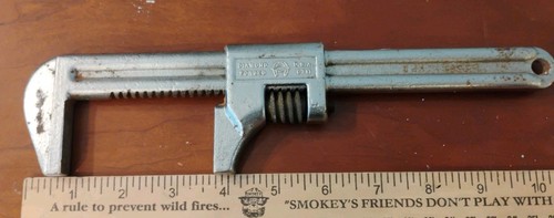 Vintage Diamond Tool & Horseshoe Co Adjustable Wrench 10” Forged Steel USA VGC