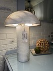 Palecek Zana Table Lamp Gray/White Dome Shade Corded Wall Switch MPN 221705C — photo 4