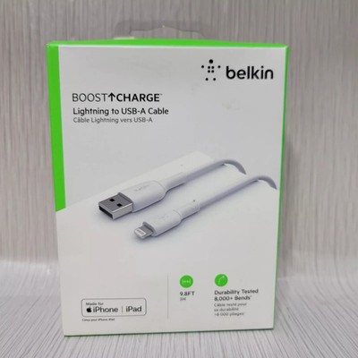 Boost Charge 8 Pin To Usb-A ChargeSync Cable For Apple - 9.8 Ft - White 