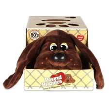 Basic Fun Pound Puppies 38098 Classic 17 Inch Plush Toy, Dark Brown Puppy Toy, S