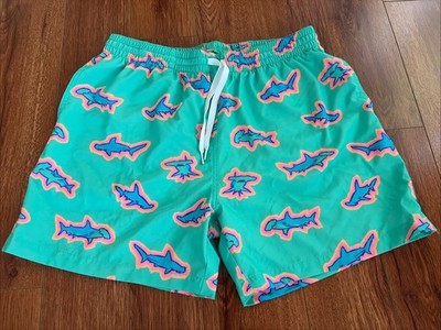 Chubbies Apex Classic 5.5'' Swim Trunks Green Shark Print Size XL Mens