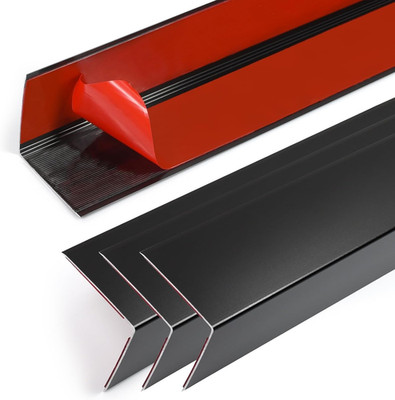4PCS 45'' Black Metal Corner Protectors, Aluminum Self Adhesive Corner Guards, Me