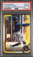 2022 Bowman Chrome JACKSON CHOURIO Yellow #/75 Refractor PSA 10