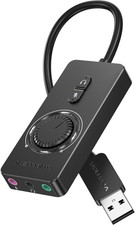 USB Sound Card, External Stereo Sound Card with Volume Control, USB To