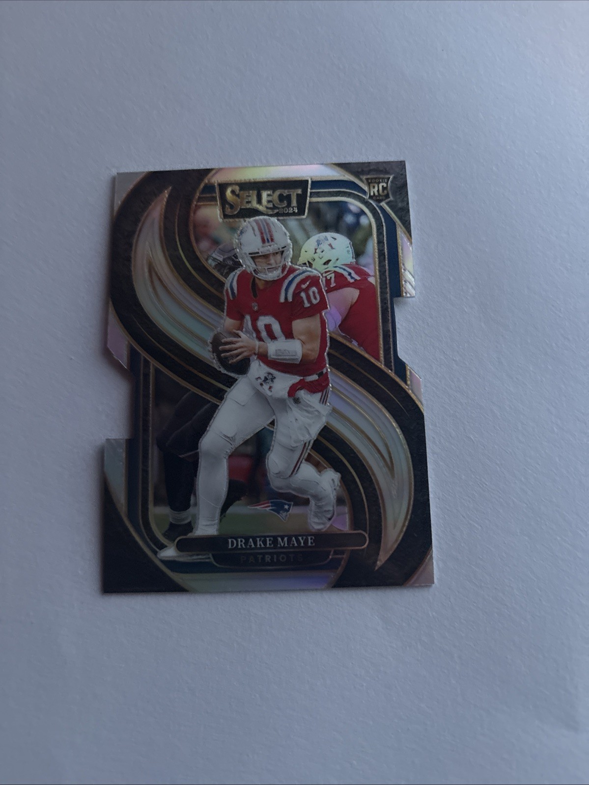 2024 Panini Select - Premier Level Drake Maye #113 Silver Prizm Die-Cut (RC)