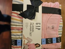 Gap Ladies Pajama Set, Flamnel Pant, Thermal Shirt Sz Large New