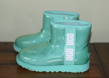 UGG BOOTS CLASSIC CLEAR MINI GREEN US SZ 5 EURO 36 WATERPROOF BIG GIRLS WOMENS