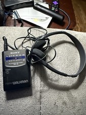 Vintage Sony SRF-49 Walkman AM/FM Pocket Radio Black Wired Headphone Jack