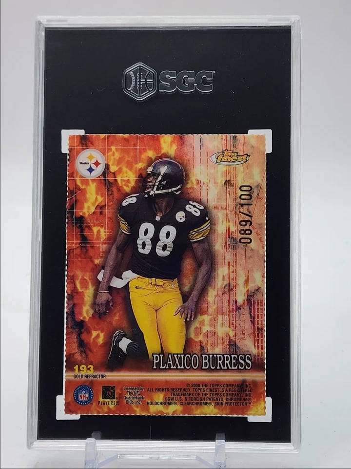 JERRY RICE P. BURRESS 2000 TOPPS FINEST GOLD REFRACTOR /100 SGC 9.5 Q5775 - Image 2 of 2