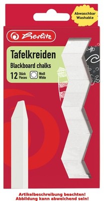 12 herlitz Wandtafelkreide, weiß, 12er Karton-Etui