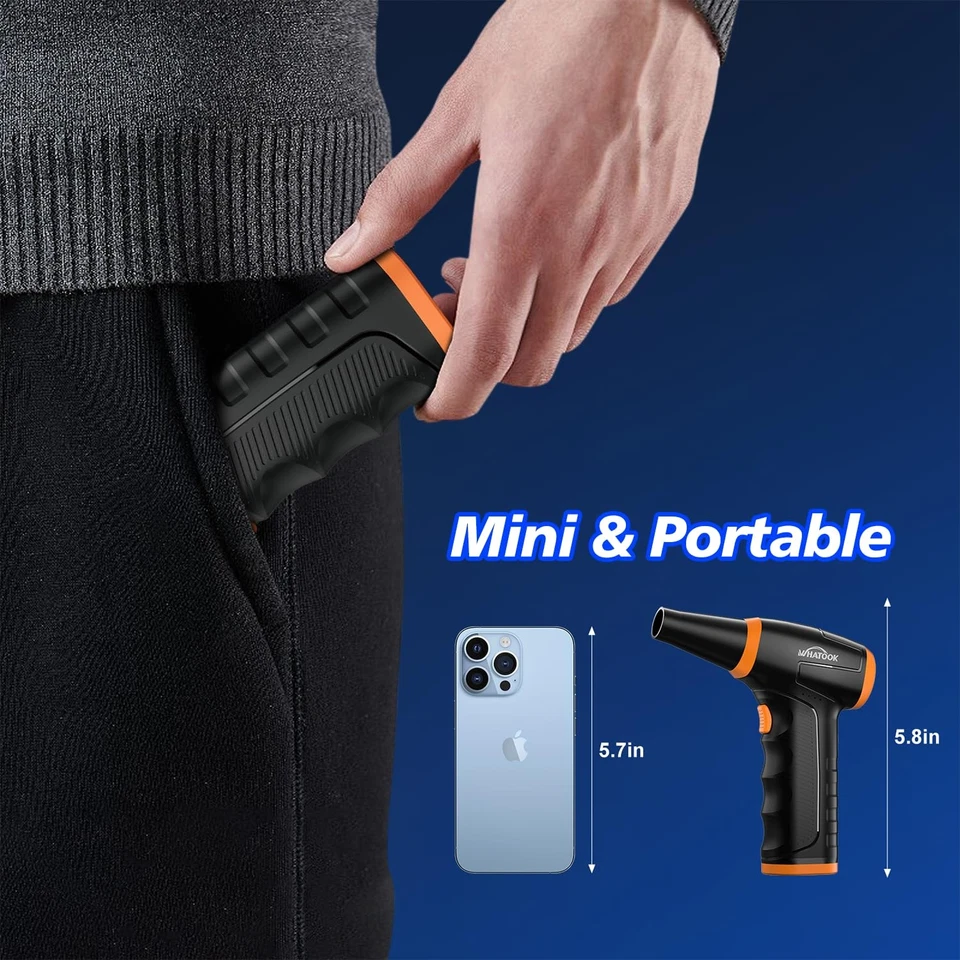 Staubgebläser Mini Elektrische Druckluftspray 8000mAh Akku, Gebläse mit LED - Bild 2 von 4