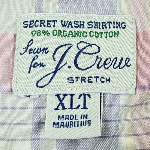 J. CREW Mens XLT Woven Pastel Madras Pastel Buttondown Long Sleeve Cotton Shirt - Picture 6 of 13