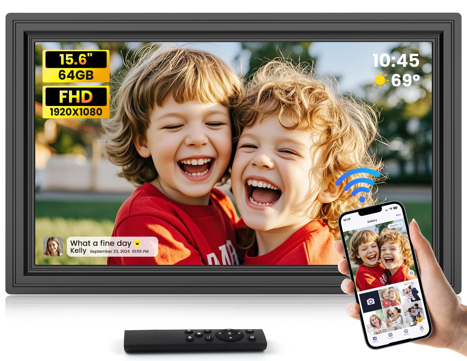 Uhale 15.6 Inch WiFi Digital Picture Frame with 64GB Storage