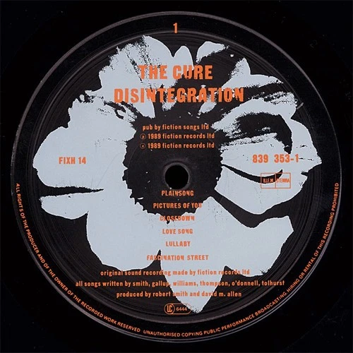 The Cure Disintegration · Lp · 1989, Foto 3 von 5