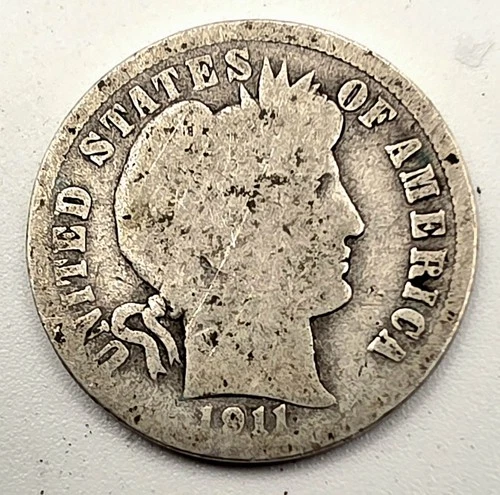 1911D 10C Barber Dime -115 Yrs Old!!! ☆Great Way To BUY SILVER☆