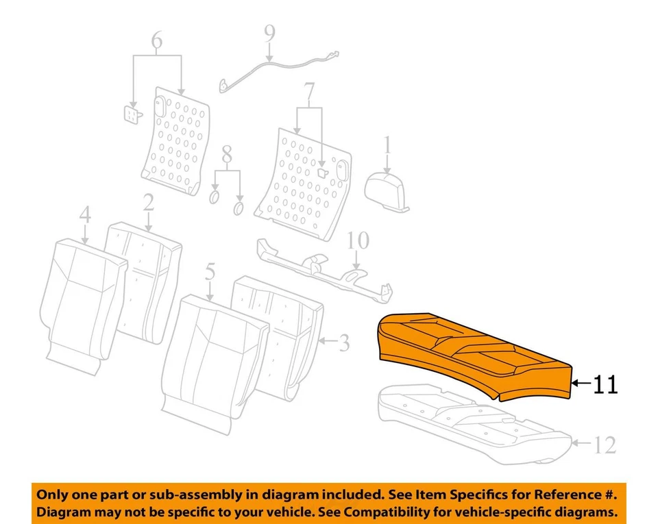 适合 2009 - 2010 雪佛兰 COBALT 盖 ASM R/SEAT CUSH *GRA 15890686 - 全新原始设备制造商 — 第 2/3 张图片
