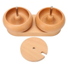 Bead Spinner Bowl Polished Wood Cover Metal Shaft Stable Oval Base Bead Maker