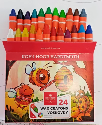 Koh-i-Noor Trio-Wax Triangular Wax Crayons (24) New in Box
