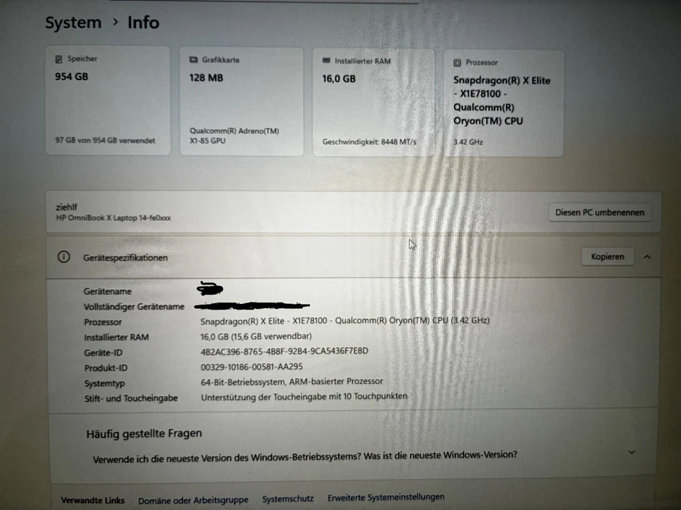 HP OmniBook X 14-fe0165ng, Qualcomm, Win11, 16GB, 1TB, Touch - Bild 2 von 4