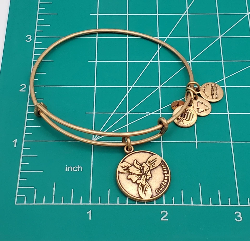 Brazalete Expandible Alex and Ani Goddaughter Tono Dorado Orquídea 2013 Energía Foto 3 de 4