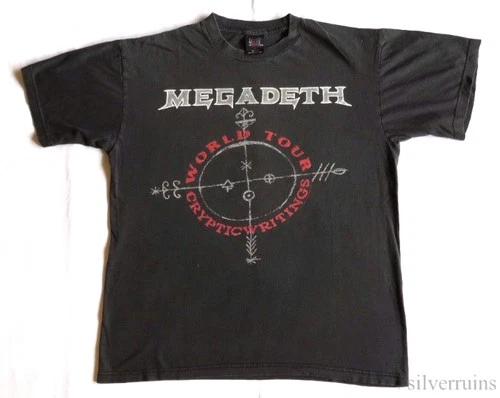 Megadeth Vintage T Shirt Cryptic Writings Tour Concert 1990s vintage concert t-shirt, vintage, single stitch, B+ condition