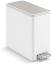 KOHLER 20957-STW 2.5 Gallon Slim Step Trash Gallon, White Stainless Steel