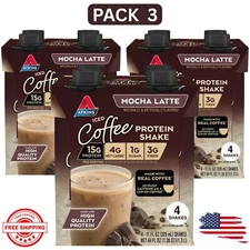 Atkins Protein Shake, Mocha Latte, Keto Friendly, Gluten Free, 12 Ct