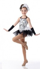 Ice Sequin Jazz Tap Ballet Dance Costume SHOWGIRL - Silver Adult M