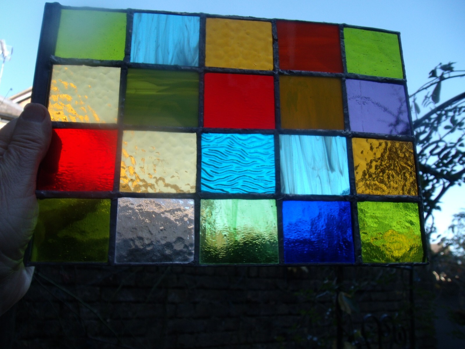 VINTAGE STAINED GLASS WINDOW PANEL eBay