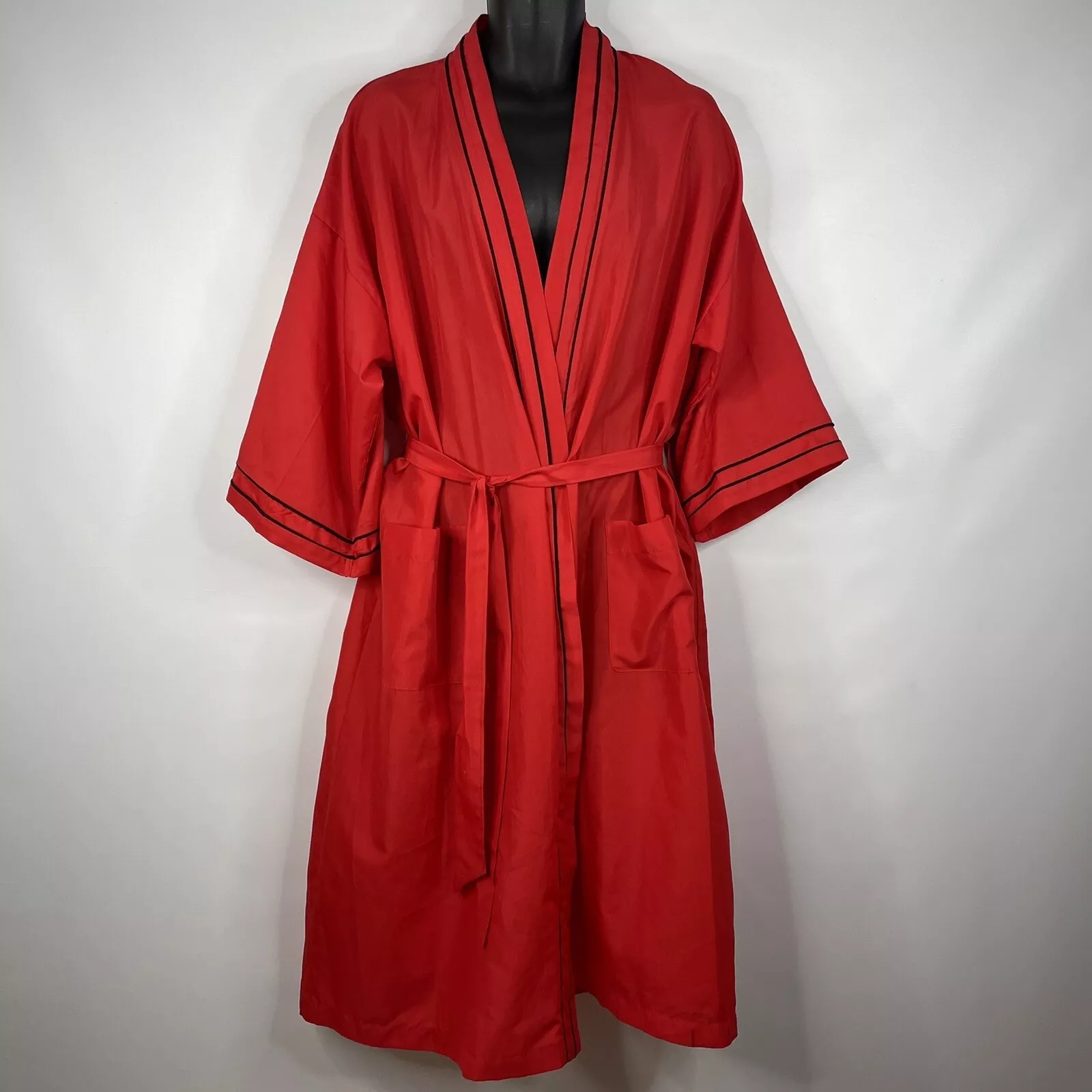 Robe vintage années 70 Christian Dior Monsieur rouge mat satin ceinture de longueur moyenne TAILLE UNIQUE