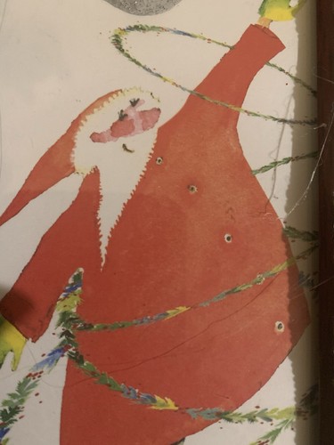 Tarjeta de Papá Noel vintage enmarcada - Imagen 2 de 3