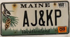 Vanity AJ & KP license plate Andrew Anna Alice Amy Alex Kevin Kim Ken Kathy Kyle