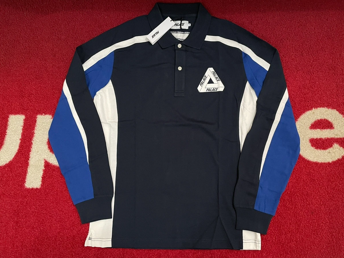 PALACE SKATEBOARDS YAMAN 220 L/S POLO SHIRT SUPREME BOX LOGO TEE ET NAVY S SMALL