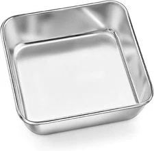 6 Inch Square Baking Cake Pan Small Stainless Steel Brownie Bakeware Pan For Bre