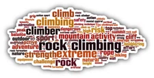 Rock Climbindg Word Cloud Car Bumper Sticker Decal