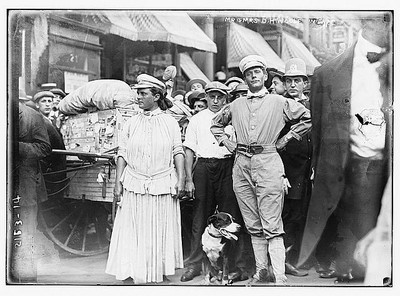 Mr.,Mrs. D.H. Woolf in N.Y.C.,New York City,dog,crowd,Bain News Service