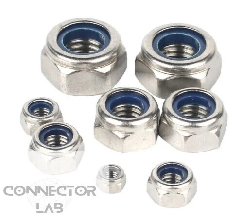 HARDWARE AND GARDENWARE LTD *** 304 Stainless Steel Nyloc Nuts M2 M3 M4 M5 M6 M8 A2/70 Grade ***