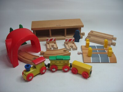 BAHNHOFS- & TUNNELÜBERQUERUNG für Holzzug / Eisenbahngleis (passt Brio Thomas)