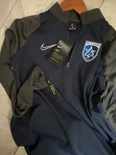 $50 Nike Dri Fit Medium Woman’s Top Soccer Pullover 1/4 zip thumb Loop BLUE