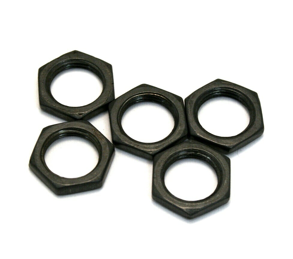 (5) Black Hex Nuts for USA 1/4" Guitar/Bass/Amp Jacks & CTS Pots EP