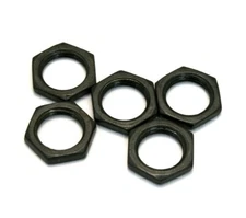(5) Black Hex Nuts for USA 1/4" Guitar/Bass/Amp Jacks & CTS Pots EP-0068-003