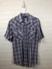 LEVI'S cotton plaid tapered fit shirt L ripped usa made destroyed faded QQ2