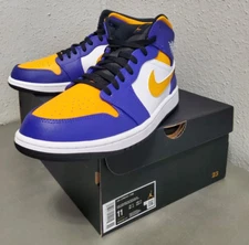 Air Jordan 1 Mid Dark Concord/Taxi-White-Black DQ8426-517 MENS Sneakers Sz:11
