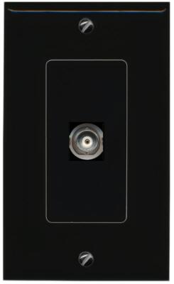 RiteAV 1 Port BNC Female-Female Decorative Wall Face Plate [Black]