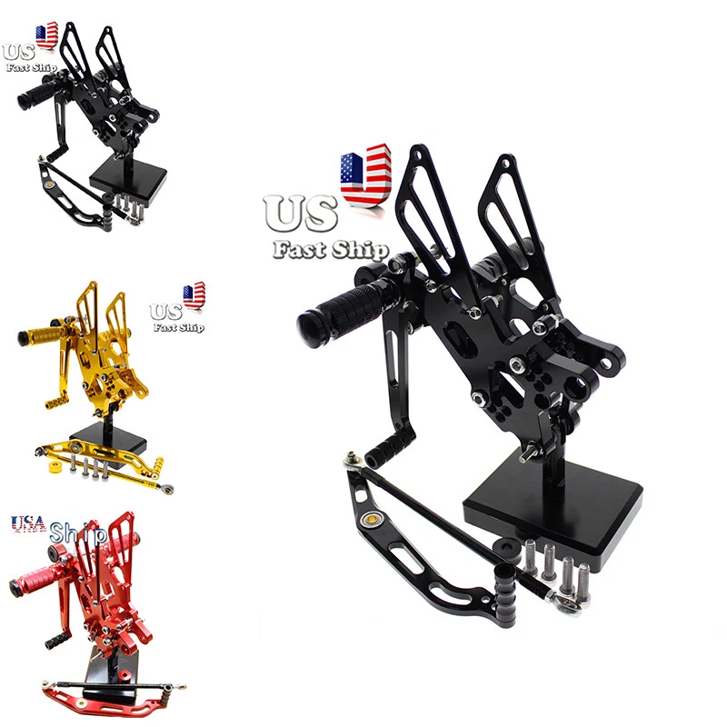 USA Stock Foot Pegs Footrest Rearsets For Suzuki GSXR600 750 1000 SV650/S SV1000 - Image 3 of 4