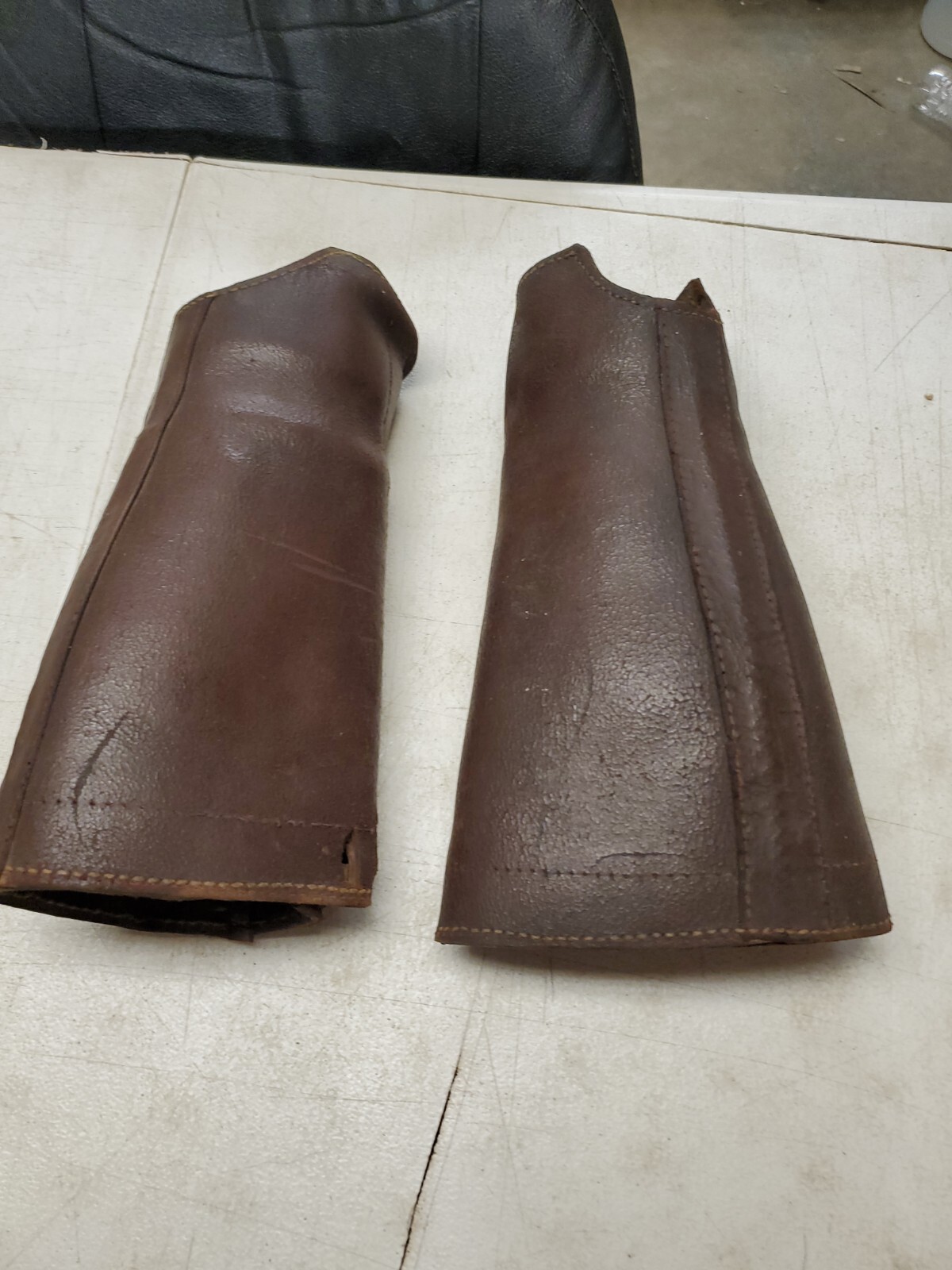 VTG Antique Genuine Brown Leather Gunslinger Archery Gauntlets