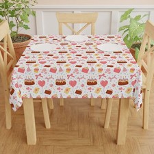 Cute Birthday Tablecloth, Girls BDay Party Decor, Pink Colored Table Cloth